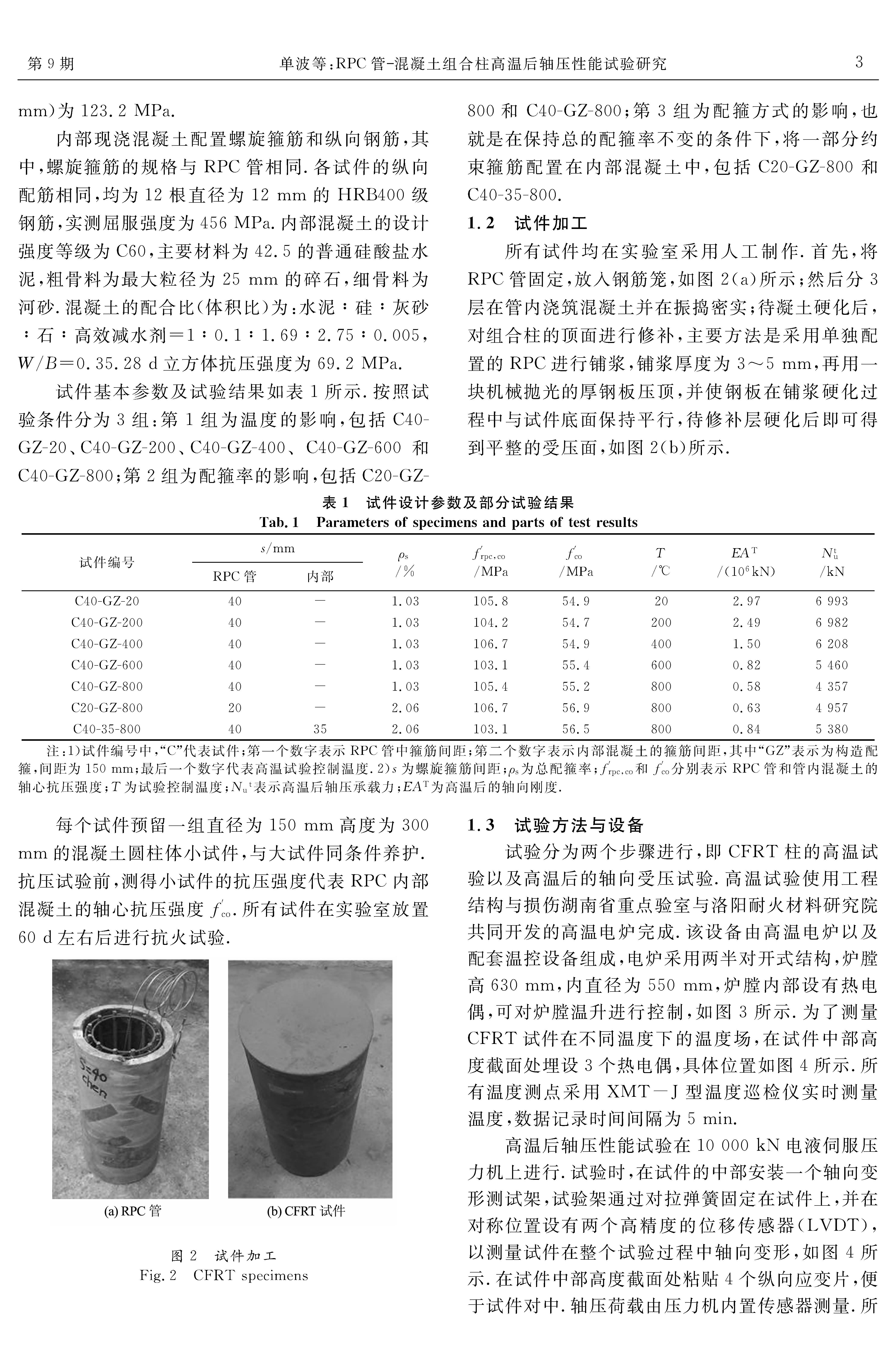 RPC管-混凝土組合柱高溫后軸壓性能試驗(yàn)研究_頁面_3